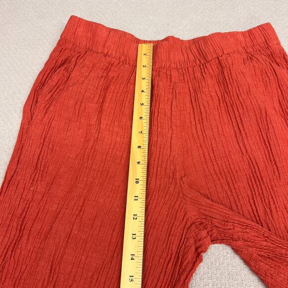 Soft Surroundings Pants Womens L Salmon Pink Ramie Rayon Pull On Wide Leg - Picture 8 of 11